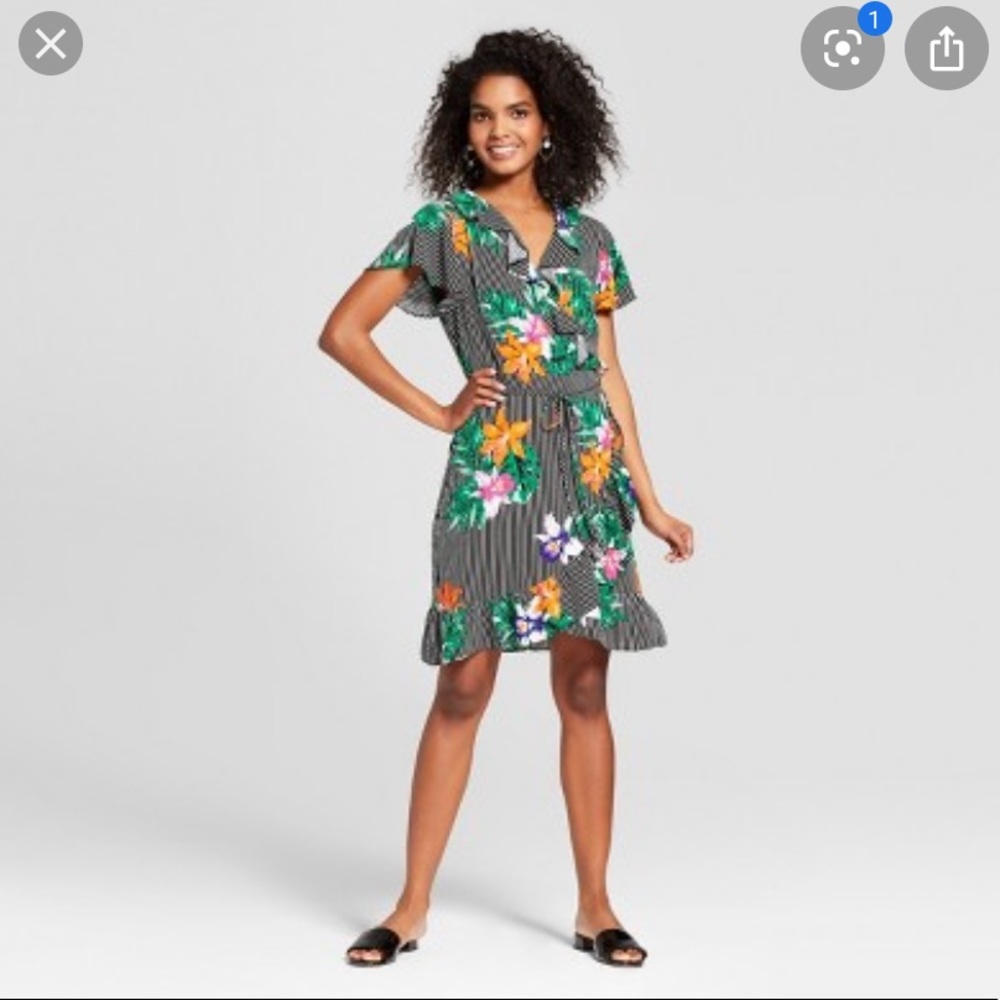 Who What Wear Floral Wrap Dress
